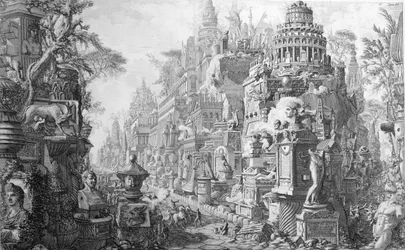 ローマの寓意的な作品とその歴史、1835年にパリで出版された「Le Antichita Romane de GB Piranesi（1756）」より